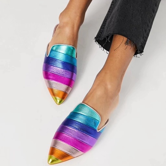 Kurt Geiger Shoes - NWT Kurt Geiger London Rainbow Leather Flat/Mule